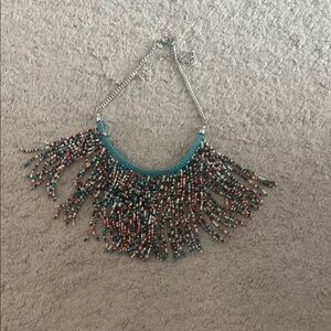 Charming Charlie Blue and Brown Boho Necklace with Layered Design